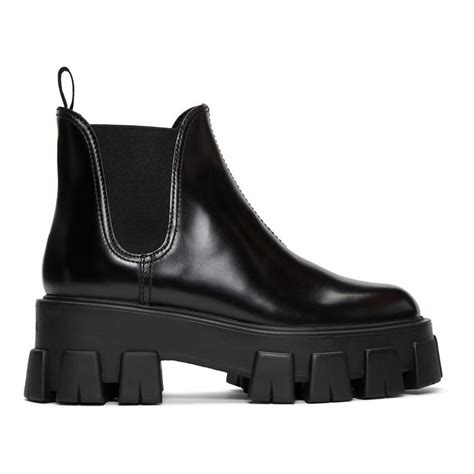 prada black boots women|Prada black platform boots.